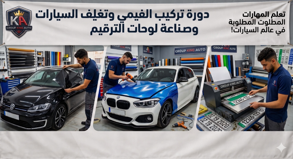 دورة تركيب الفيمي وتغليف السيارات وصناعة لوحات الترقيم